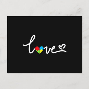Valentijnsdag Love Heart Autisme Awareness Puzzle Briefkaart