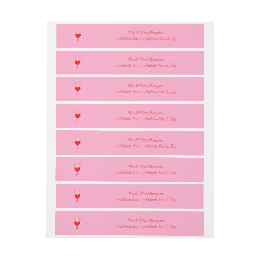 Valentijnsdag Love Heart Axolotl Custom Adreslabel Wikkel (Vel)