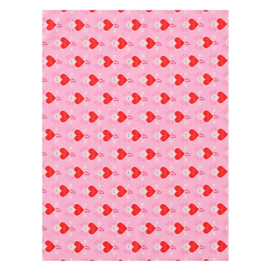 Valentijnsdag Love Heart Axolotl Custom Initialen Tafelkleed (Voorkant)