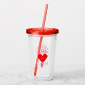 Valentijnsdag Love Heart Axolotl Custom Monogram Acryl Drinkbeker (Achterkant)
