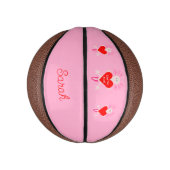 Valentijnsdag Love Heart Axolotl Custom Name Basketbal (Verticaal)