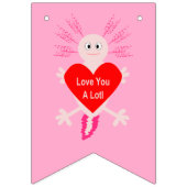 Valentijnsdag Love Heart Axolotl Custom Names Vlaggetjes (Derde vlag)