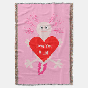 Valentijnsdag Love Heart Axolotl Deken
