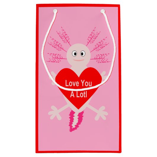 Valentijnsdag Love Heart Axolotl Klein Cadeauzakje (Achterkant)
