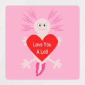 Valentijnsdag Love Heart Axolotl Labels (Design 1)