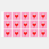 Valentijnsdag Love Heart Axolotl Labels (Vel)