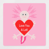 Valentijnsdag Love Heart Axolotl Labels (Design 2)