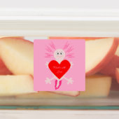 Valentijnsdag Love Heart Axolotl Made with Love Labels (Aangebracht)