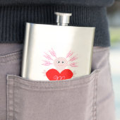 Valentijnsdag Love Heart Axolotl Monogrammen Flacon (Voorbeeld)