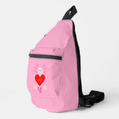 Valentijnsdag Love Heart Axolotl Monogrammen Sling Bag (Rechterhoek)