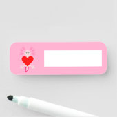 Valentijnsdag Love Heart Axolotl Naamplaatje (In situ)
