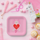 Valentijnsdag Love Heart Axolotl Papieren Bordje (Feest)