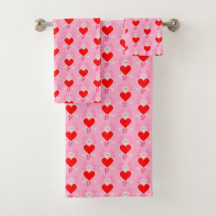 Valentijnsdag Love Heart Axolotl Pattered Bad Handdoek