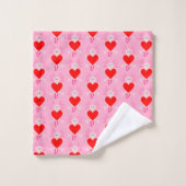 Valentijnsdag Love Heart Axolotl Pattered Bad Handdoek (Wasdoekje)