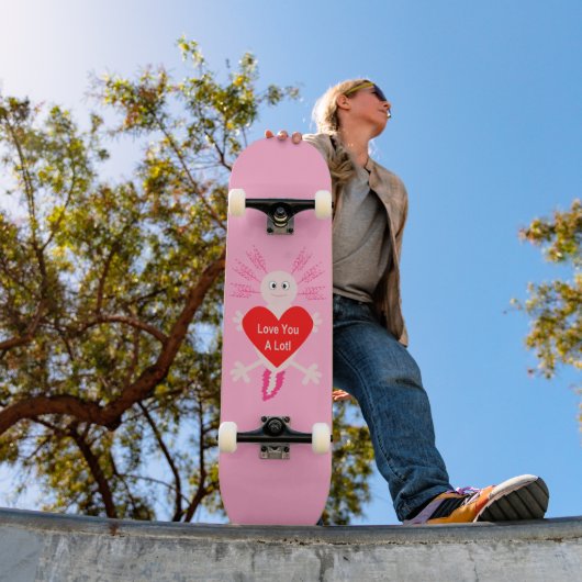 Valentijnsdag Love Heart Axolotl Persoonlijk Skateboard (Buiten 1)