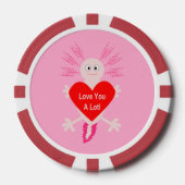 Valentijnsdag Love Heart Axolotl Poker Chips (Voorkant)