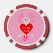 Valentijnsdag Love Heart Axolotl Poker Chips (Achterkant)