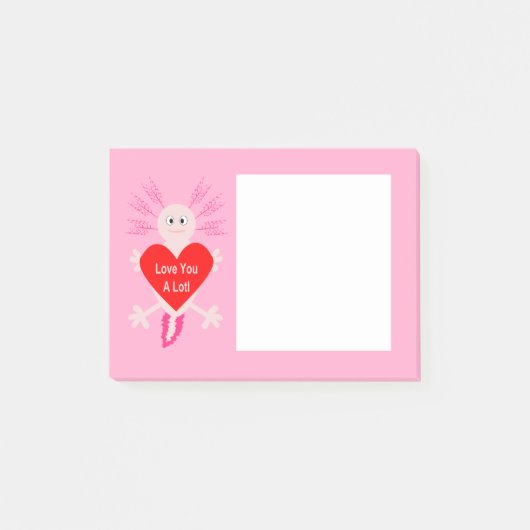 Valentijnsdag Love Heart Axolotl Post-it® Notes (Voorkant)