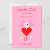 Valentijnsdag Love Heart Axolotl Save the Date Magnetische Uitnodiging (Voorkant)