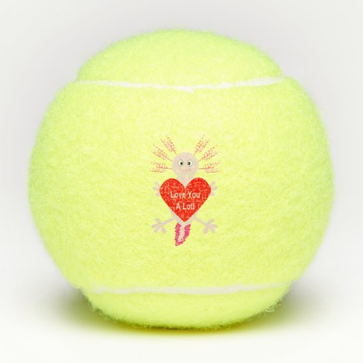 Valentijnsdag Love Heart Axolotl Tennisballen (Voorkant)