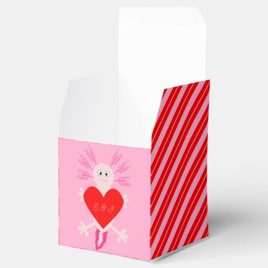Valentijnsdag Love Heart Axolotl Weddenschap Custo Bedankdoosjes (Geopend)