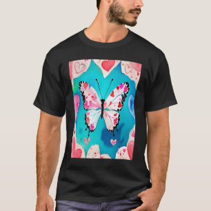 Valentijnsdag Love Heart Butterfly Vriendin Fi T-shirt