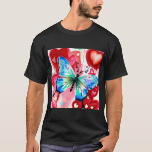 Valentijnsdag Love Heart Butterfly Vriendin Fi T-shirt
