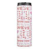 Valentijnsdag Love Heart Calligraphy Script Thermosbeker (Achterkant)