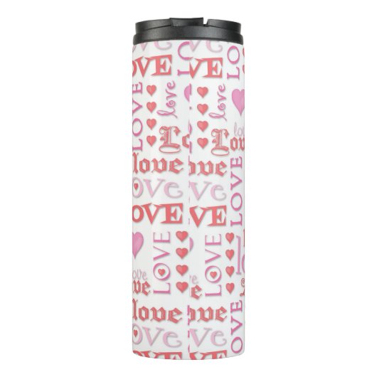 Valentijnsdag Love Heart Calligraphy Script Thermosbeker (Achterkant)