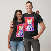 Valentijnsdag Love Heart Cat Teddy Vriendin Fi T-shirt (Unisex)