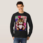 Valentijnsdag Love Heart Cat Teddy Vriendin Fi T-shirt (Voorkant volledig)