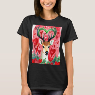Valentijnsdag Love Heart Cute Deer Vriendin Fi T-shirt