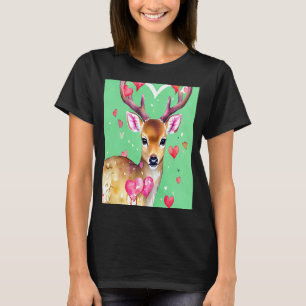 Valentijnsdag Love Heart Cute Deer Vriendin Fi T-shirt
