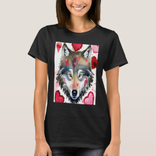 Valentijnsdag Love Heart Cute Wolf Vriendin Fi T-shirt