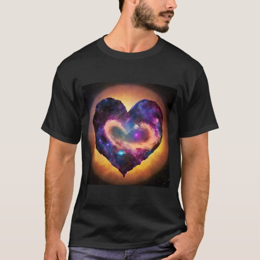 Valentijnsdag Love Heart Galaxy Vriendin Fianc T-shirt (Voorkant)