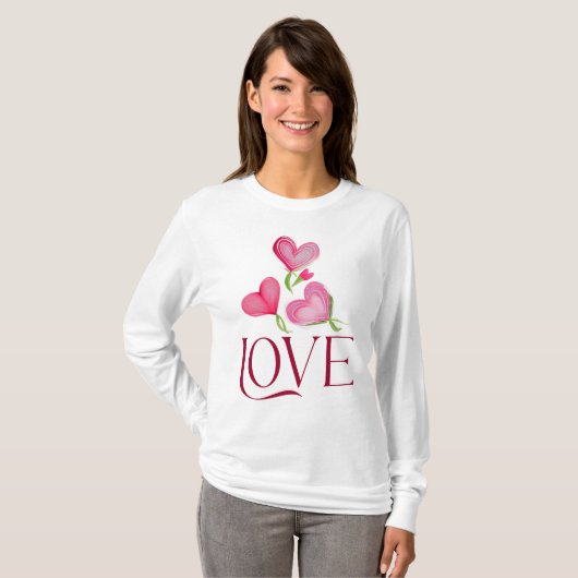 Valentijnsdag - Love Heart Love lange mouw T-shirt (Voorkant volledig)