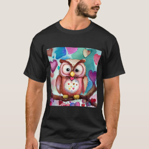 Valentijnsdag Love Heart Owl Teddy Vriendin Fi T-shirt