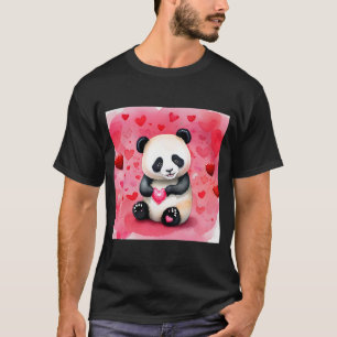 Valentijnsdag Love Heart Panda Vriendin Fiancé T-shirt