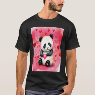 Valentijnsdag Love Heart Panda Vriendin Fiancé T-shirt