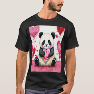 Valentijnsdag Love Heart Panda Vriendin Fiancé T-shirt