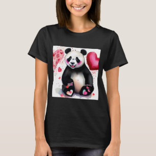 Valentijnsdag Love Heart Panda Vriendin Fiancé T-shirt