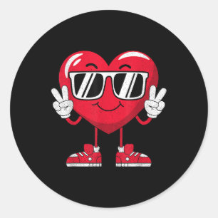 Valentijnsdag Love Heart Peace Funny Boys Girls K Ronde Sticker