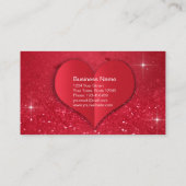 Valentijnsdag Love Heart Red Glitter Kortingskaartje (Achterkant)