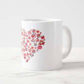 Valentijnsdag Love Heart Shape Coffee Design Grote Koffiekop (Voorkant rechts)