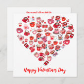 Valentijnsdag Love Heart Shape Coffee Design Kaart (Voorkant / Achterkant)