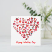 Valentijnsdag Love Heart Shape Coffee Design Kaart (Staand voorkant)