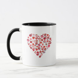 Valentijnsdag Love Heart Shape Coffee Design Mok