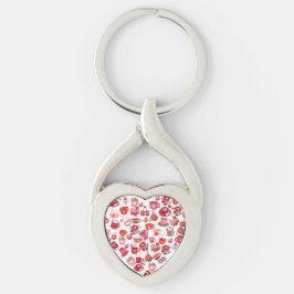 Valentijnsdag Love Heart Shape Coffee Design Sleutelhanger