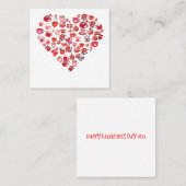 Valentijnsdag Love Heart Shape Coffee Design Vierkante Visitekaartje (Voorkant / Achterkant)