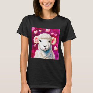 Valentijnsdag Love Heart Sheep Vriendin Fiancé T-shirt